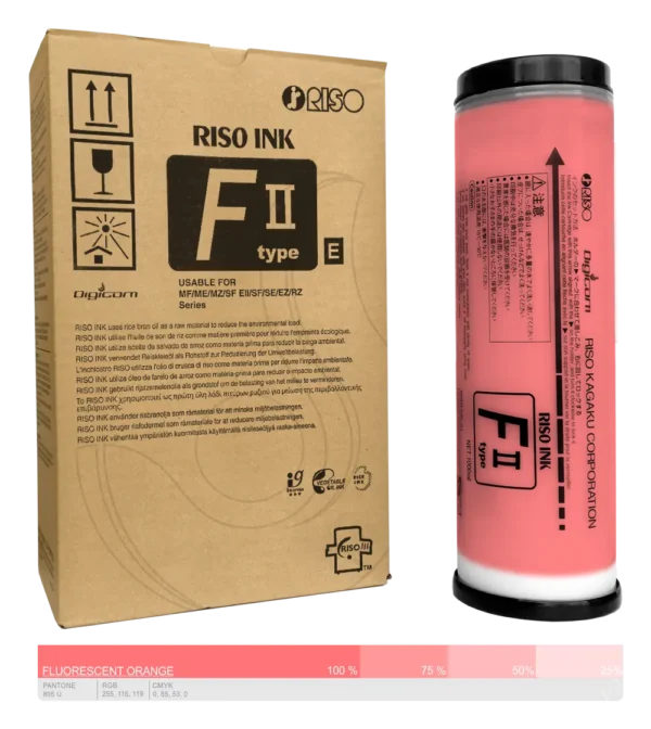 Ink-Farba-Riso-F-II-type-E-Fluorescent orange-S-8129E