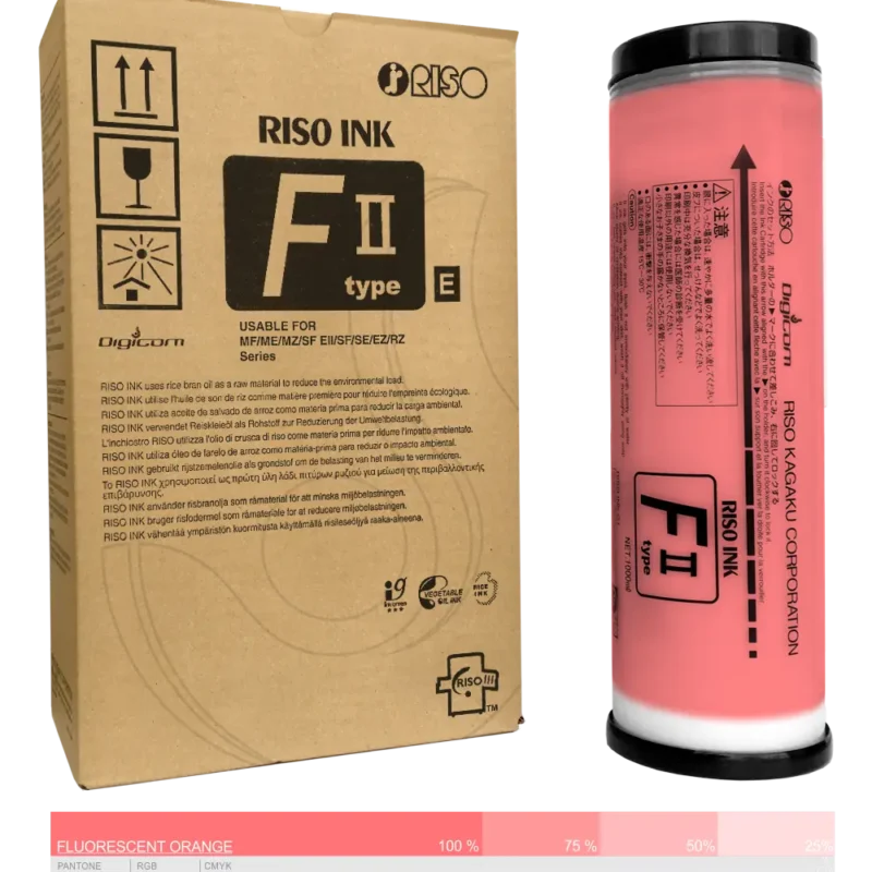Ink-Farba-Riso-F-II-type-E-Fluorescent orange-S-8129E